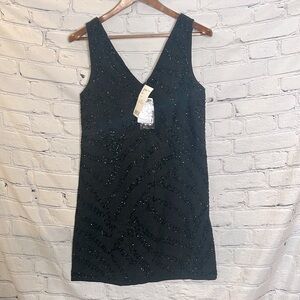 MNG Suit Hand Embroidered Beaded Sleeveless V-Neck Dress Size 4 Brand New W/Tags